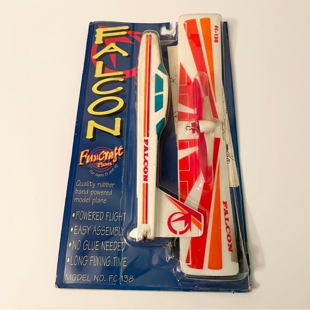 Vintage Funcraft Planes Falcon Model FC-138 Rubber Band Powered NIP
